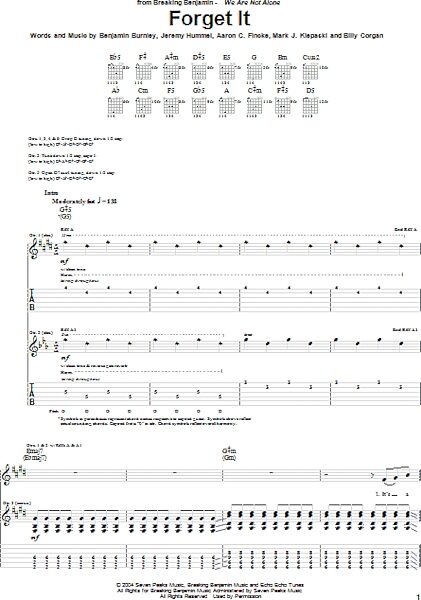 open zoom image for Forget It - Guitar TAB, New, Main