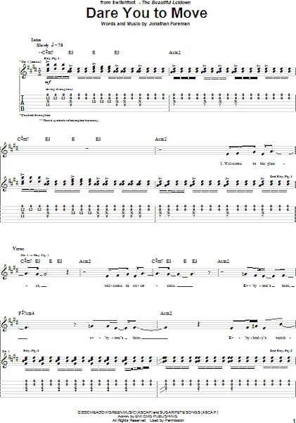 open zoom image for Dare You To Move - Guitar TAB, New, Main