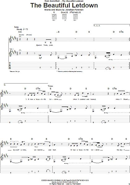 open zoom image for The Beautiful Letdown - Guitar TAB, New, Main