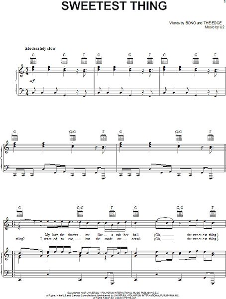 open zoom image for Sweetest Thing - Piano/Vocal/Guitar, New, Main
