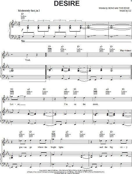 open zoom image for Desire - Piano/Vocal/Guitar, New, Main