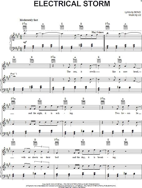 open zoom image for Electrical Storm - Piano/Vocal/Guitar, New, Main