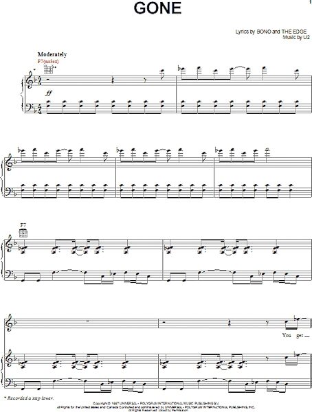 open zoom image for Gone - Piano/Vocal/Guitar, New, Main