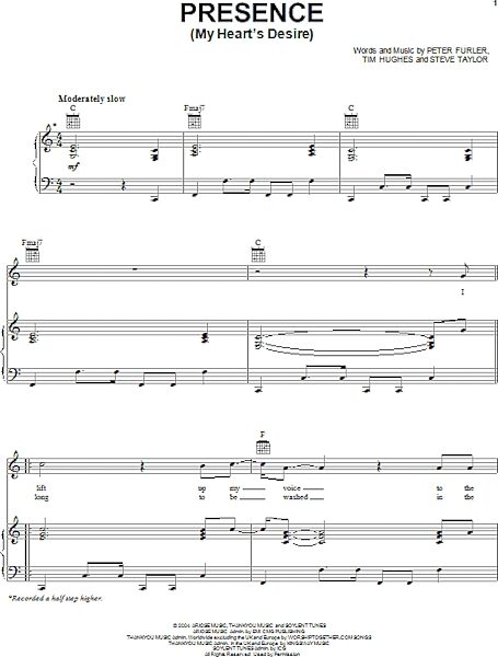 open zoom image for Presence (My Heart's Desire) - Piano/Vocal/Guitar, New, Main