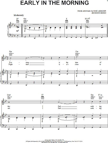 open zoom image for Early In The Morning - Piano/Vocal/Guitar, New, Main