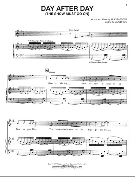 open zoom image for Day After Day (The Show Must Go On) - Piano/Vocal/Guitar, New, Main