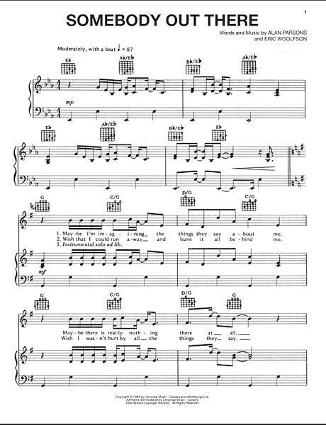 open zoom image for Somebody Out There - Piano/Vocal/Guitar, New, Main