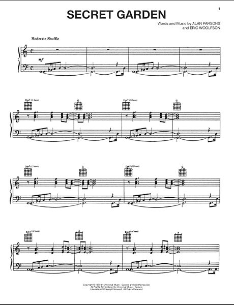 open zoom image for Secret Garden - Piano/Vocal/Guitar, New, Main