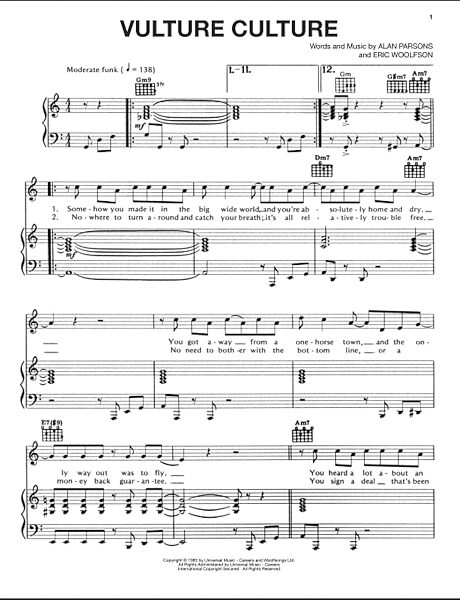open zoom image for Vulture Culture - Piano/Vocal/Guitar, New, Main