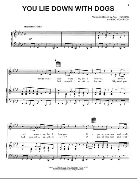 open zoom image for You Lie Down With Dogs - Piano/Vocal/Guitar, New, Main