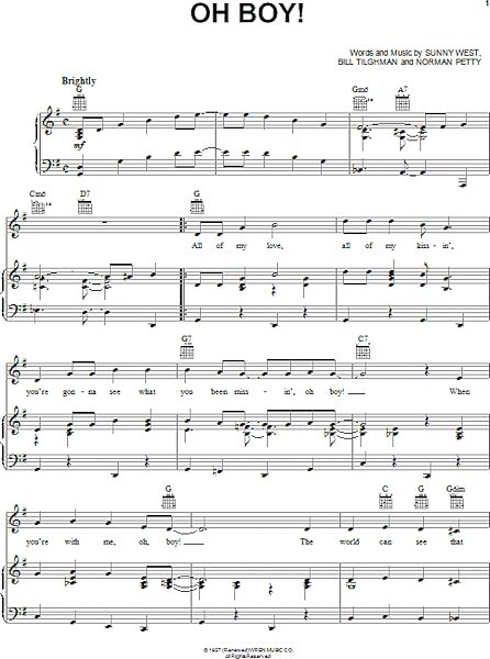 open zoom image for Oh Boy! - Piano/Vocal/Guitar, New, Main