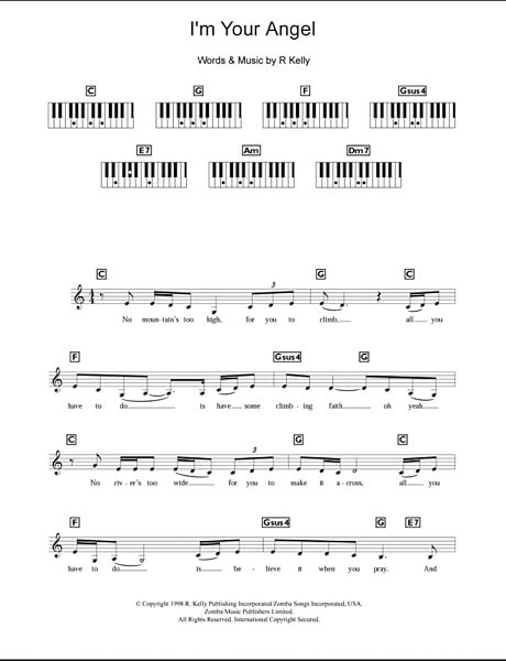 open zoom image for I'm Your Angel - Piano Chords/Lyrics, New, Main