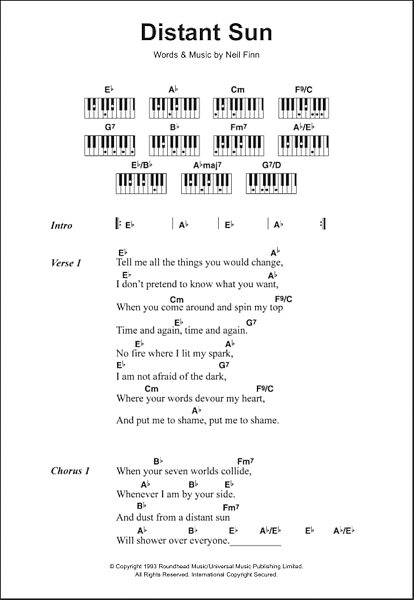 open zoom image for Distant Sun - Piano Chords/Lyrics, New, Main
