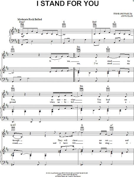 open zoom image for I Stand For You - Piano/Vocal/Guitar, New, Main