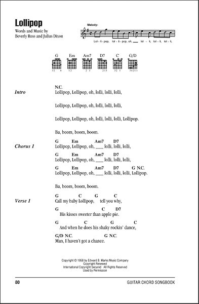 open zoom image for Lollipop - Guitar Chords/Lyrics, New, Main