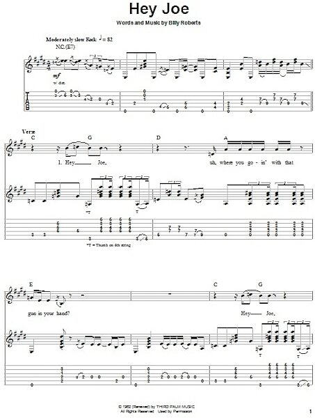 open zoom image for Hey Joe - Guitar Tab Play-Along, New, Main
