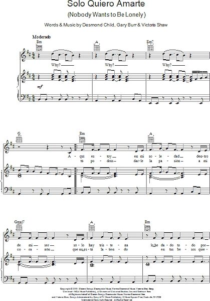 open zoom image for Nobody Wants To Be Lonely - Piano/Vocal/Guitar, New, Main