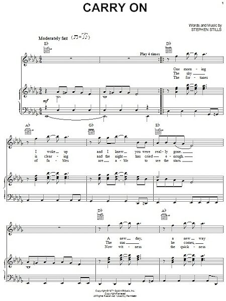 open zoom image for Carry On - Piano/Vocal/Guitar, New, Main