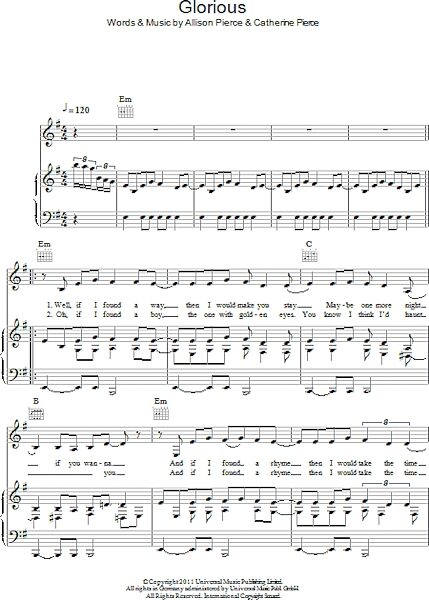 open zoom image for Glorious - Piano/Vocal/Guitar, New, Main