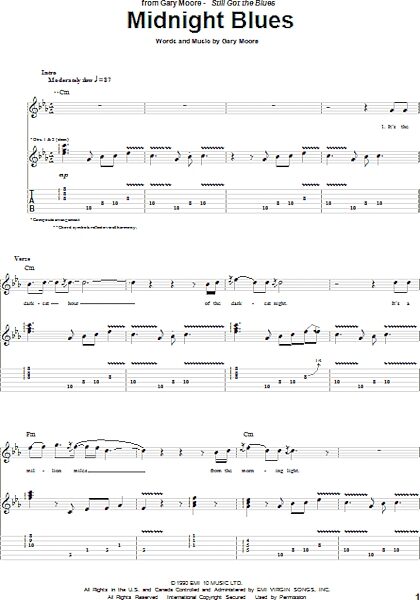 open zoom image for Midnight Blues - Guitar TAB, New, Main