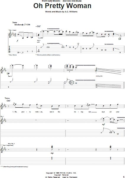 open zoom image for Oh Pretty Woman - Guitar TAB, New, Main