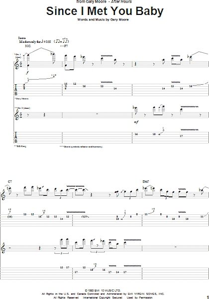 open zoom image for Since I Met You Baby - Guitar TAB, New, Main