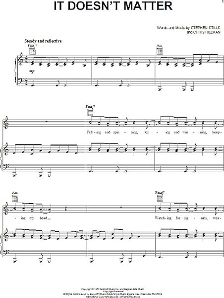 open zoom image for It Doesn't Matter - Piano/Vocal/Guitar, New, Main