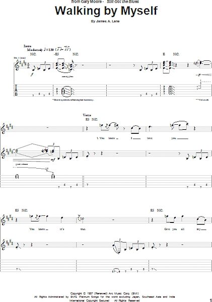 open zoom image for Walking By Myself - Guitar TAB, New, Main