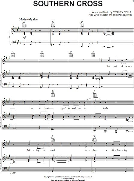 open zoom image for Southern Cross - Piano/Vocal/Guitar, New, Main