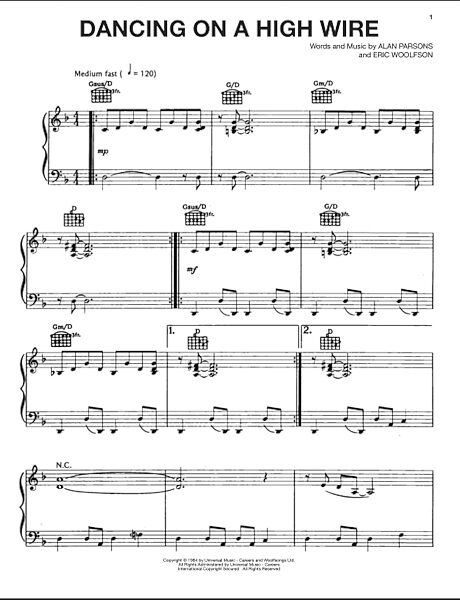 open zoom image for Dancing On A High Wire - Piano/Vocal/Guitar, New, Main