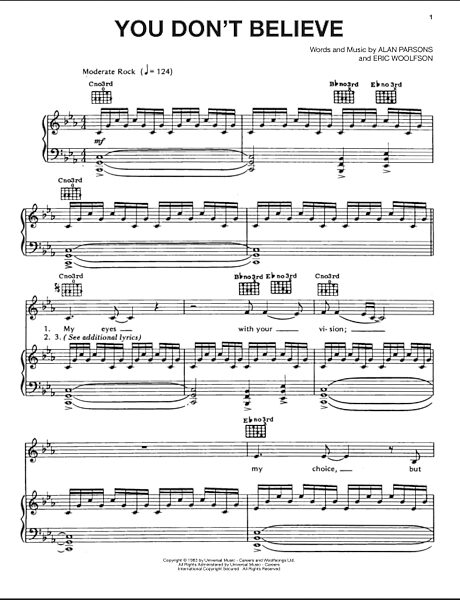 open zoom image for You Don't Believe - Piano/Vocal/Guitar, New, Main