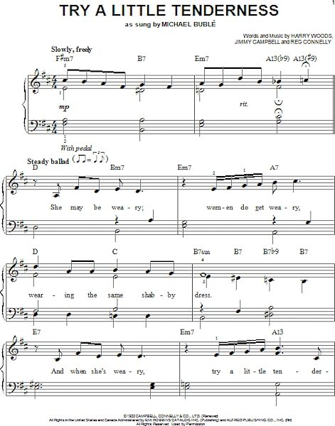 open zoom image for Try A Little Tenderness - Easy Piano, New, Main