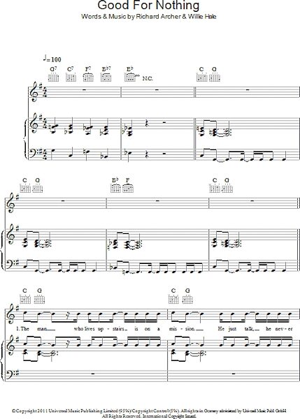 open zoom image for Good For Nothing - Piano/Vocal/Guitar, New, Main