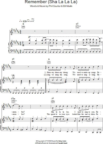 open zoom image for Remember (Sha La La La La) - Piano/Vocal/Guitar, New, Main