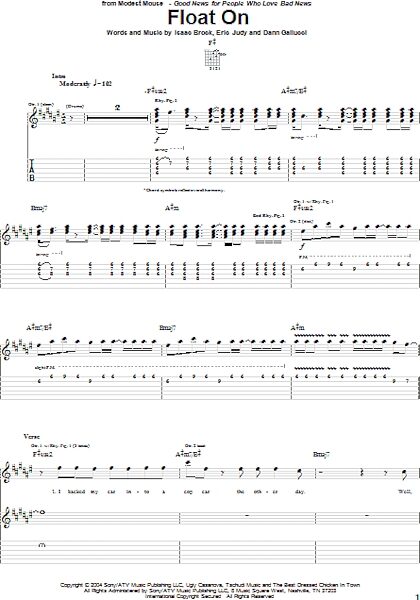 open zoom image for Float On - Guitar TAB, New, Main