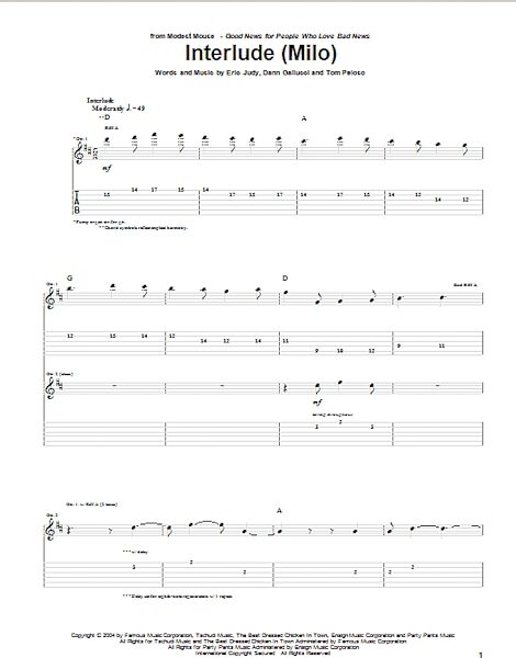 open zoom image for Interlude (Milo) - Guitar TAB, New, Main