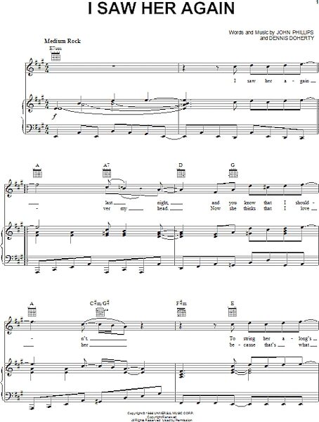 open zoom image for I Saw Her Again - Piano/Vocal/Guitar, New, Main