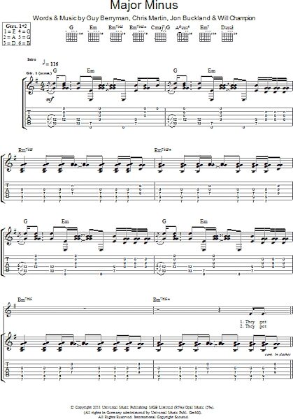 open zoom image for Major Minus - Guitar TAB, New, Main
