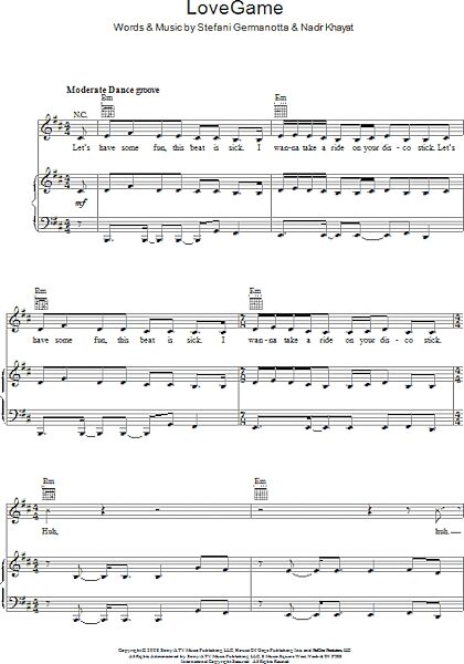 open zoom image for Lovegame - Piano/Vocal/Guitar, New, Main