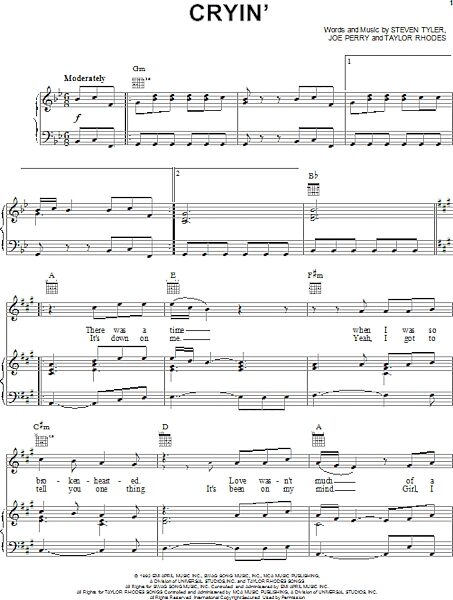 open zoom image for Cryin' - Piano/Vocal/Guitar, New, Main