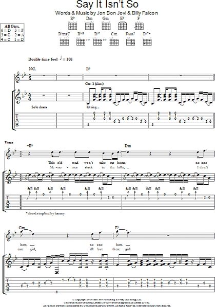 open zoom image for Say It Isn't So - Guitar TAB, New, Main
