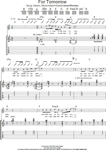 open zoom image for For Tomorrow - Guitar TAB, New, Main