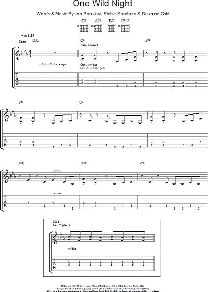open zoom image for One Wild Night - Guitar TAB, New, Main