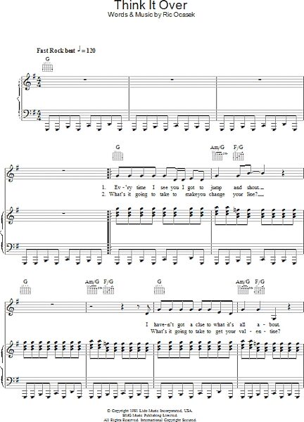 open zoom image for Think It Over - Piano/Vocal/Guitar, New, Main