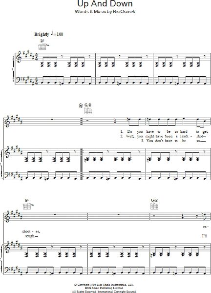 open zoom image for Up And Down - Piano/Vocal/Guitar, New, Main