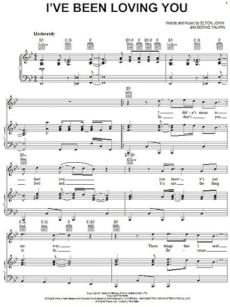 open zoom image for I've Been Loving You - Piano/Vocal/Guitar, New, Main