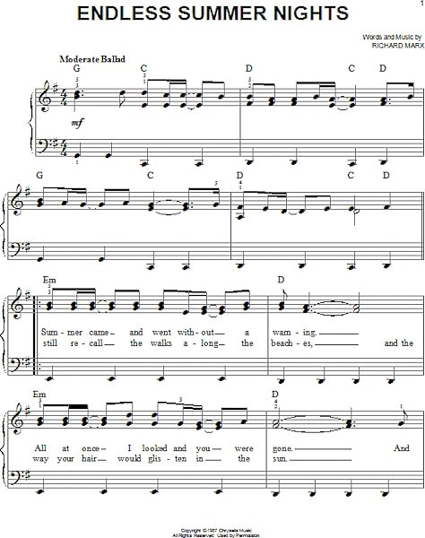 open zoom image for Endless Summer Nights - Easy Piano, New, Main