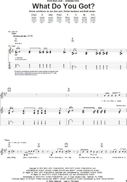 open zoom image for What Do You Got? - Guitar TAB, New, Main
