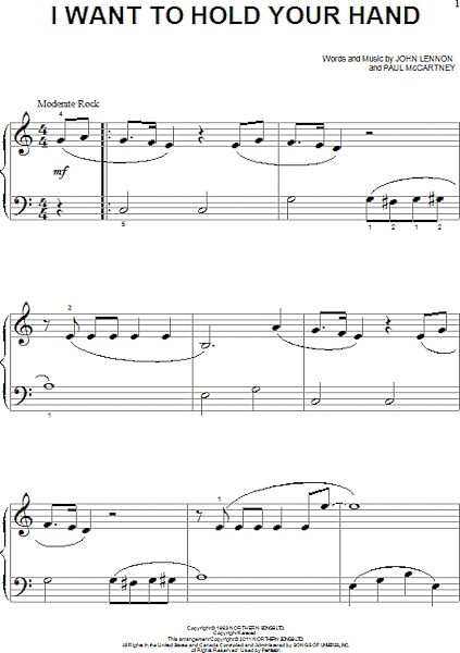 open zoom image for I Want To Hold Your Hand - Big Note Piano, New, Main