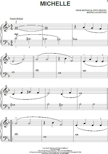 open zoom image for Michelle - Big Note Piano, New, Main